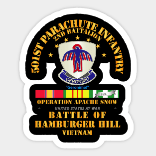 Hamburger Hill - 2nd Bn 501st PIR w Svc Ribbons Sticker